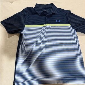 Under Armour Black and Blue Striped Shirt